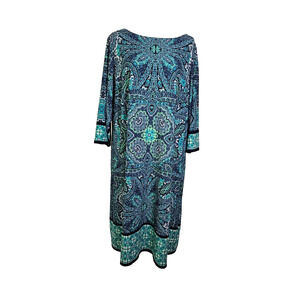 Christopher & Banks Signature Camryn Women's Shift Dress size 22W Paisley